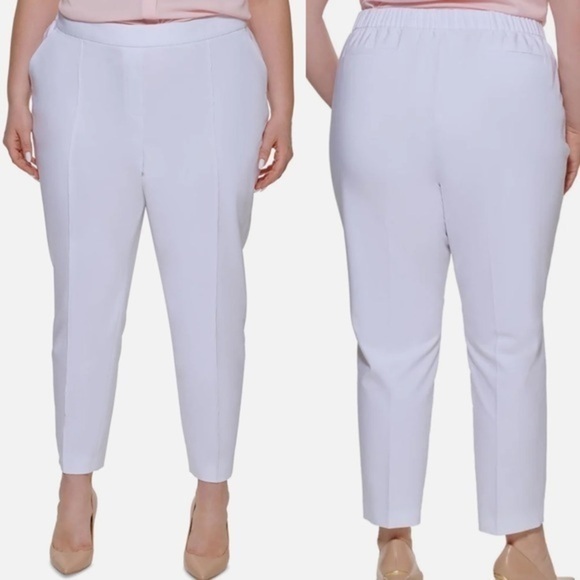 Calvin Klein Plus Womens Elastic Back High Rise Dress Pants - Picture 1 of 9